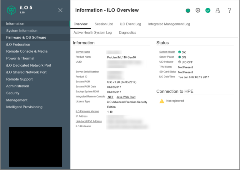 معرفی سرویس iLO 5 Web Interface