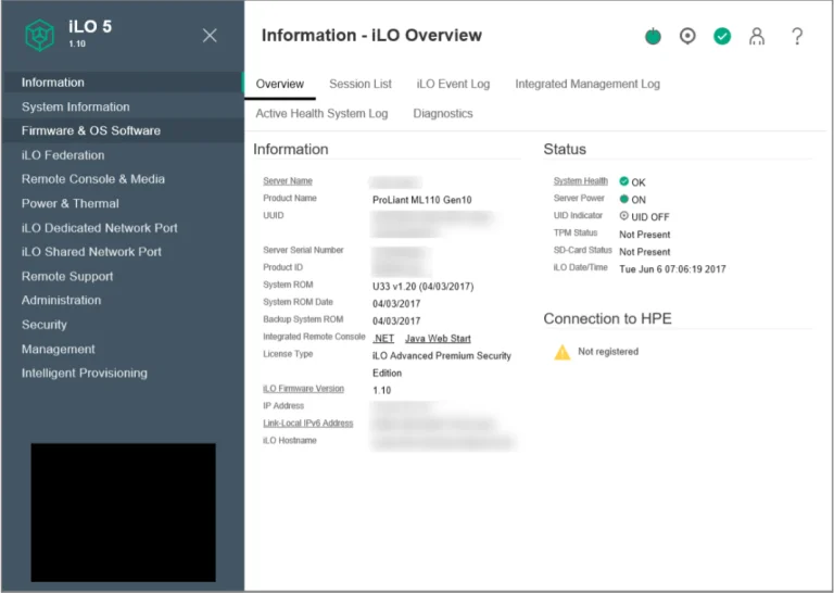 معرفی سرویس iLO 5 Web Interface